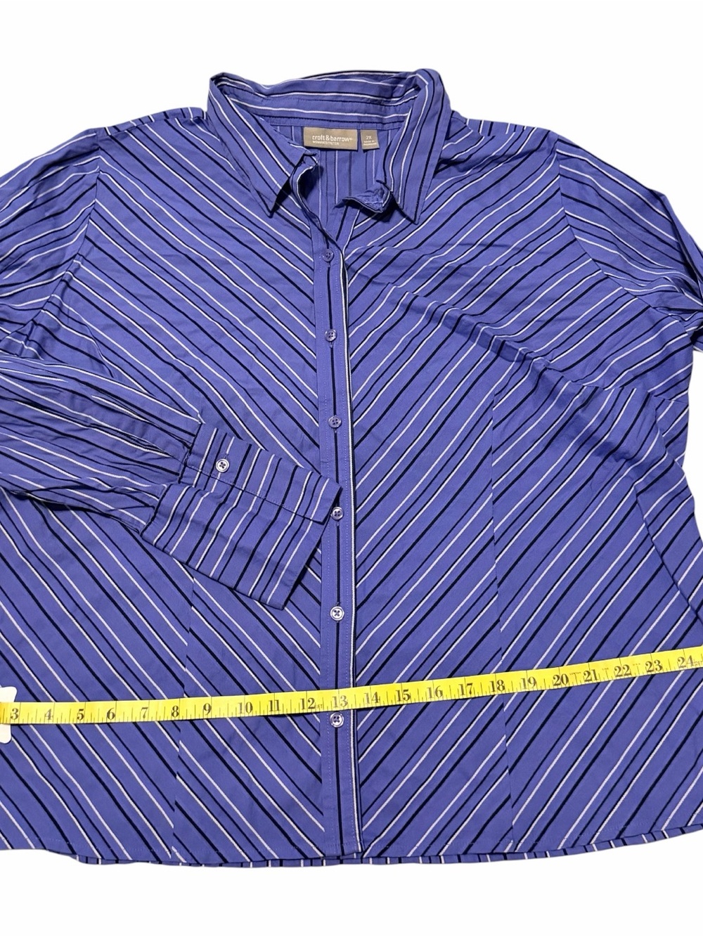 Women’s plus size Blue Striped Button-Up Shirt